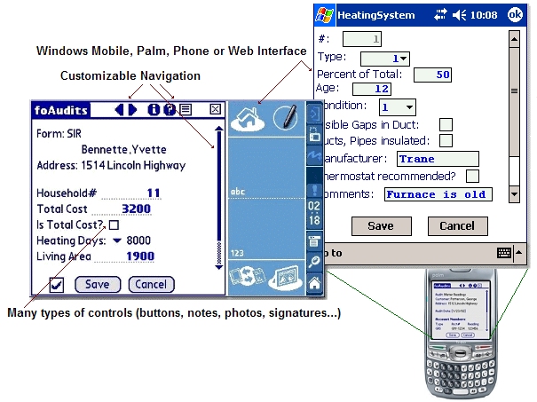 Example Handheld WX PDA Palm Energy Audit